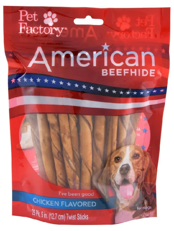 American Beefhide 5" Chicken Flavored Twist Sticks