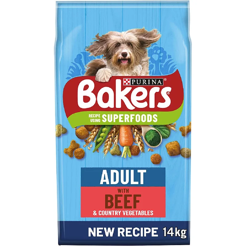 Bakers Adult Dry Dog Food Beef & Veg 14kg