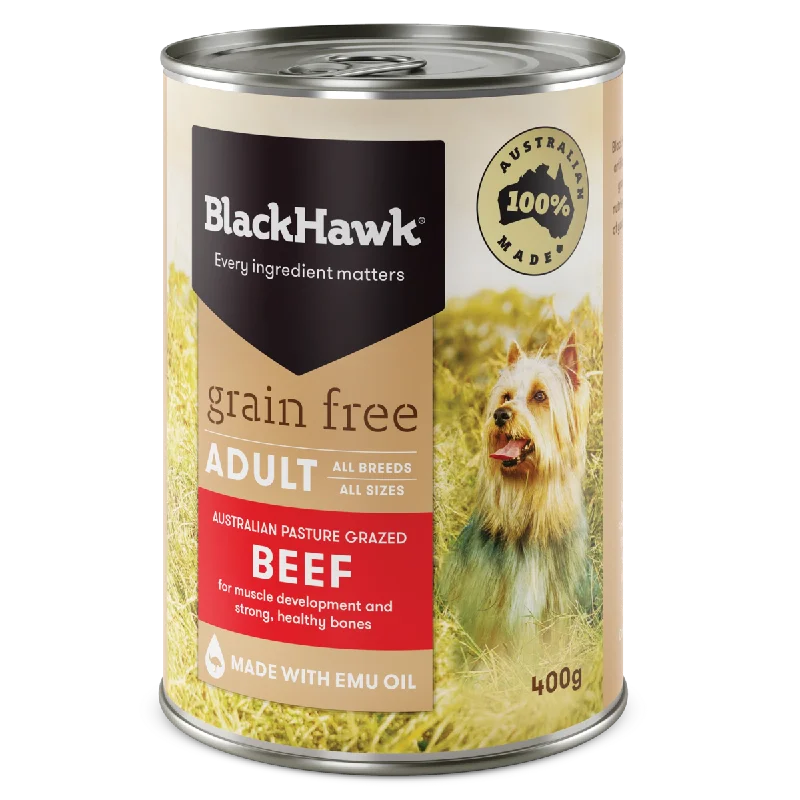 Black Hawk Grain Free Adult Beef Wet Dog Food 400g x 12