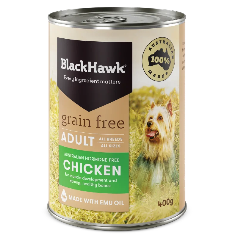 Black Hawk Grain Free Adult Chicken Wet Dog Food 400g x 12