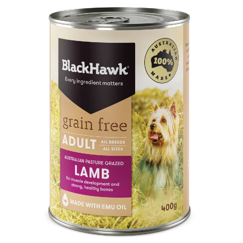 Black Hawk Grain Free Adult Lamb Wet Dog Food 400g x 12