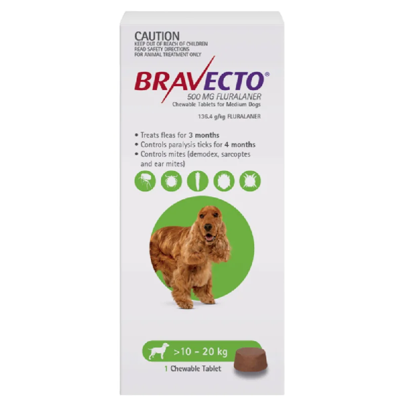 Bravecto - Chewable Flea & Tick Tablet for Medium Dogs (1pk)