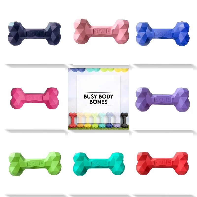 Busy Body Bone: Durable Rubber Dog Toy for Engaging Playtime