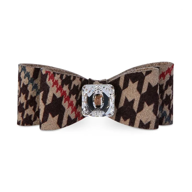 Glen Houndstooth Single Big Bow Hair Bow