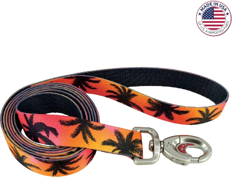 Coastal Sublime Adjustable Dog 6ft Leash - Palm Trees