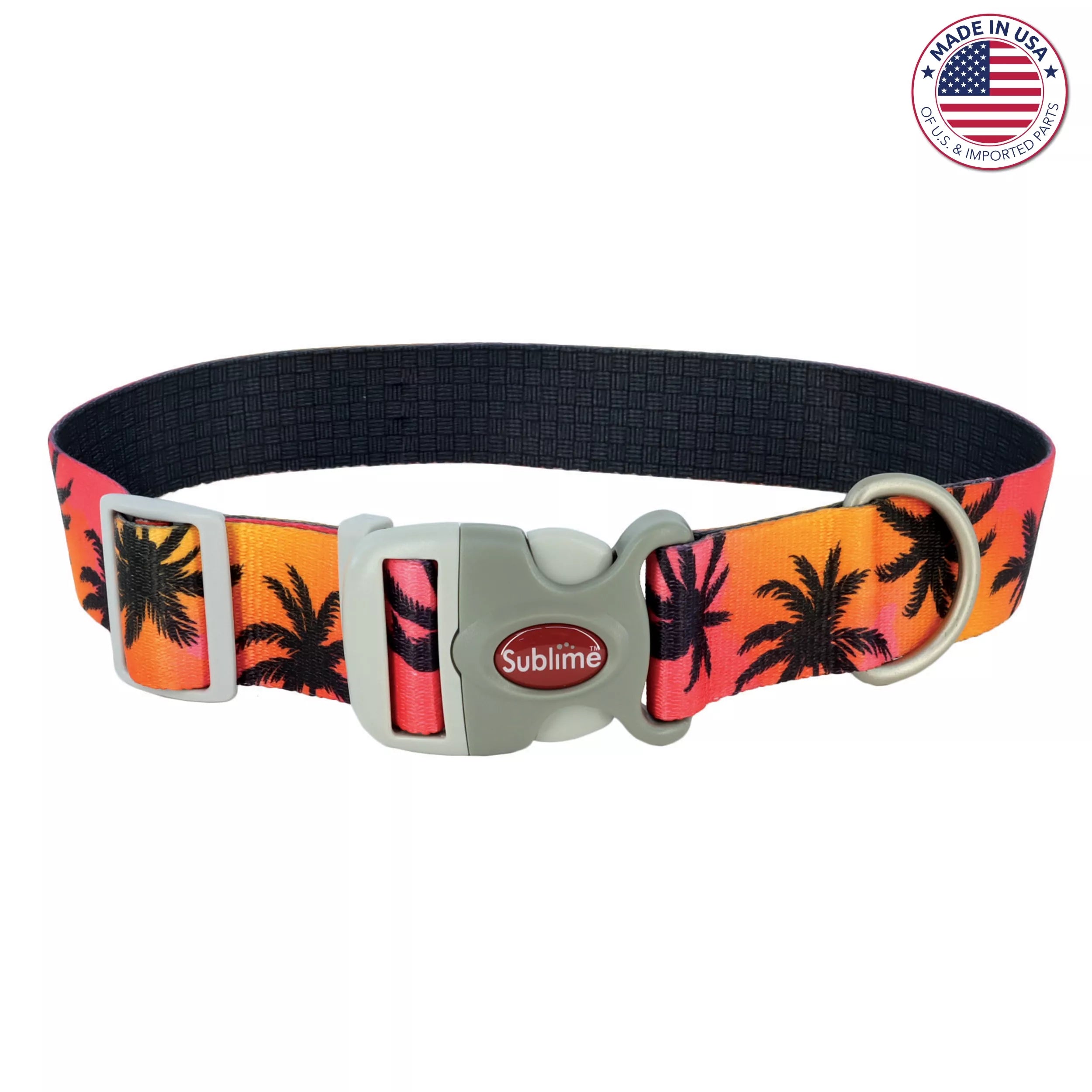 Coastal Sublime Adjustable Dog Collar - Palm Trees