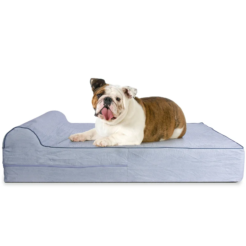 Orthopedic Waterproof Memory Foam Bed With Pillow Grey - Large