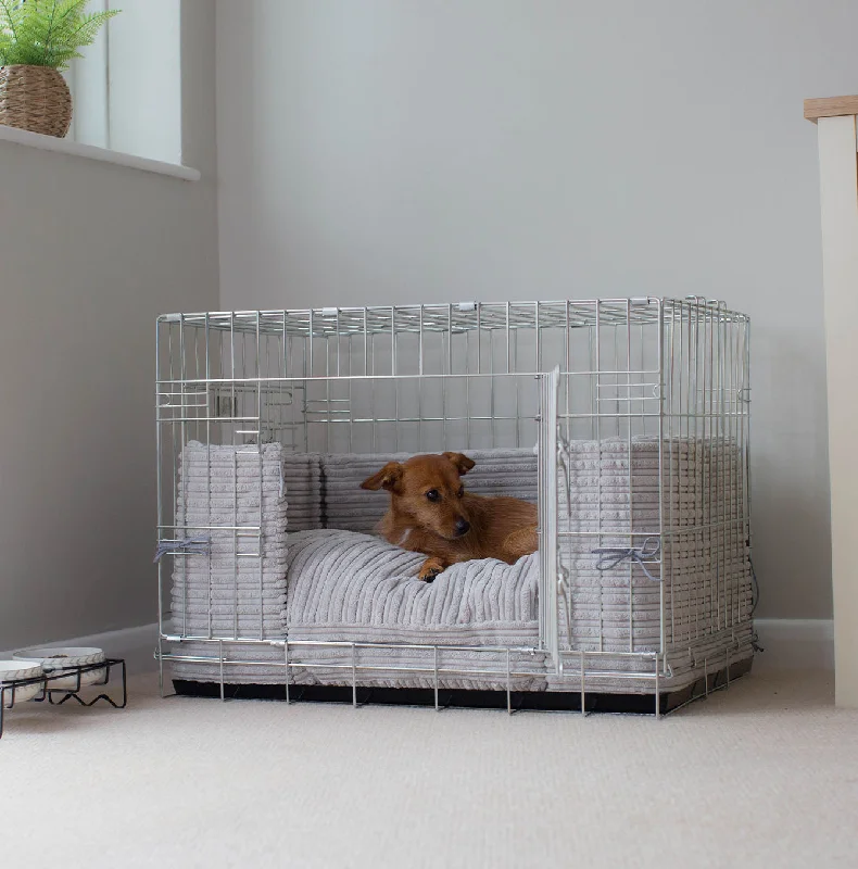 Dog Crate Bumper in Light Grey Essentials Plush by Lords & Labradors