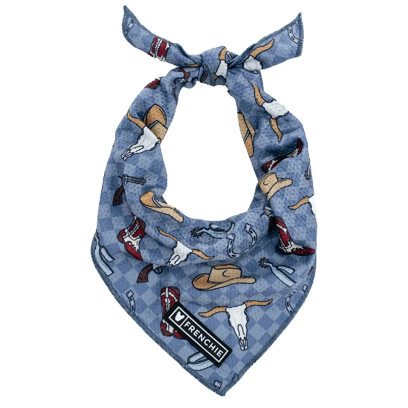 Frenchie Cooling Bandana - Wild West- Blue