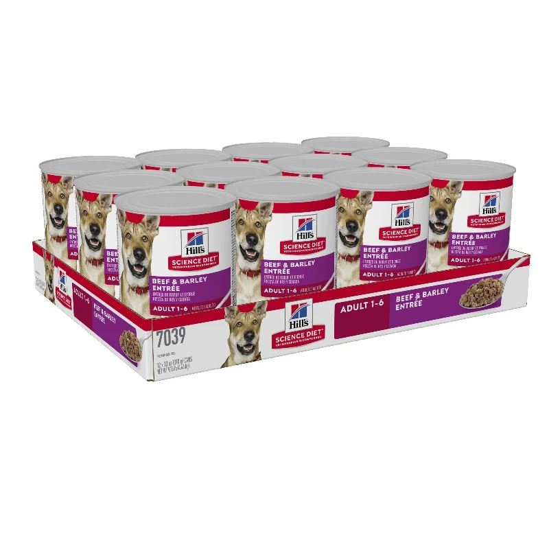 Hills Science Diet Adult Beef and Barley Entree Canned Dog Food 363g x 12