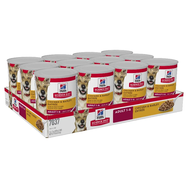 Hills Science Diet Adult Chicken and Barley Entree Canned Dog Food 370g x 12