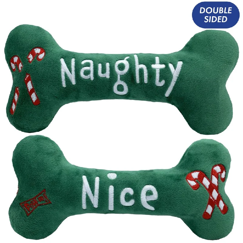 Naughty & Nice Bone Dog Toy (Double Sided)