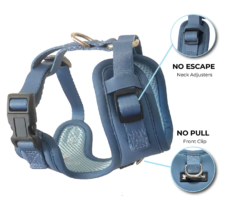 No Pull Pet Harness - Steel Blue