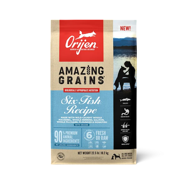 ORIJEN High Protein Amazing Grains Six Fish Recipe Dry Dog Food