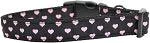 Pink and Black Dotty Hearts Nylon Collar