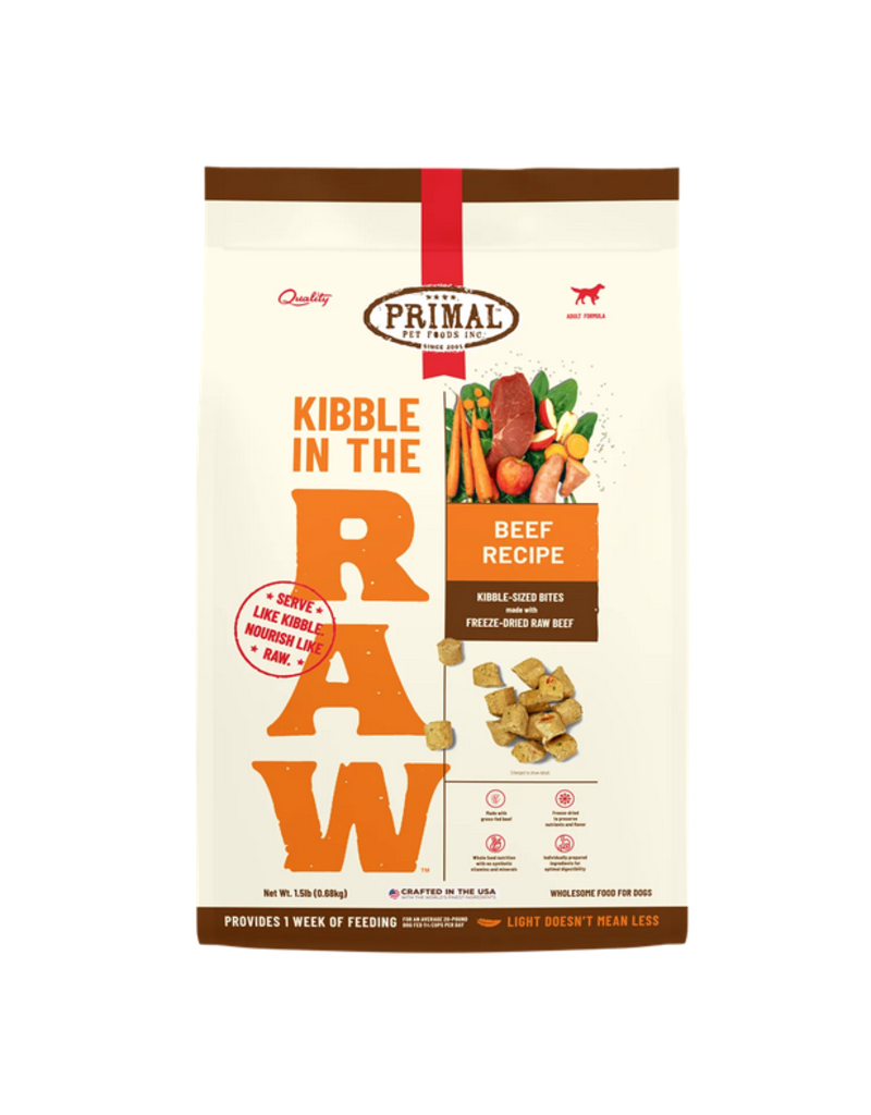 Primal Dog KIbble In The Raw Freeze-Dried Beef