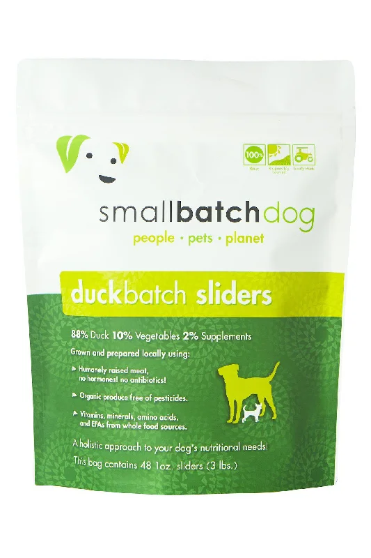 Small Batch Duck Frozen Raw Dog Food, Sliders