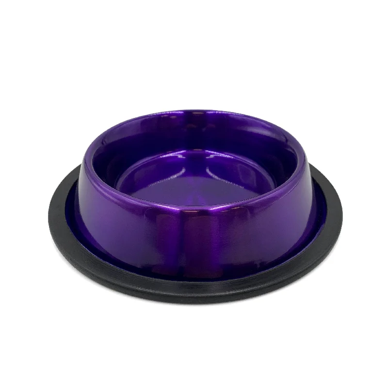 STAINLESS STEEL, ANTI-SKID DOG BOWL AMETHYST