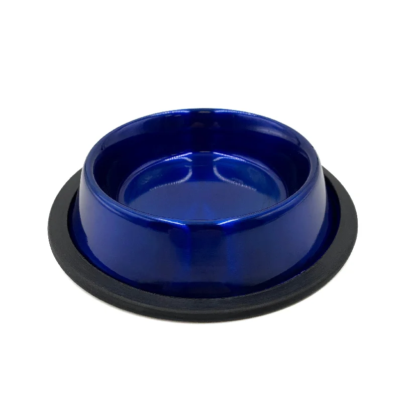 STAINLESS STEEL, ANTI-SKID DOG BOWL ARUBA BLUE