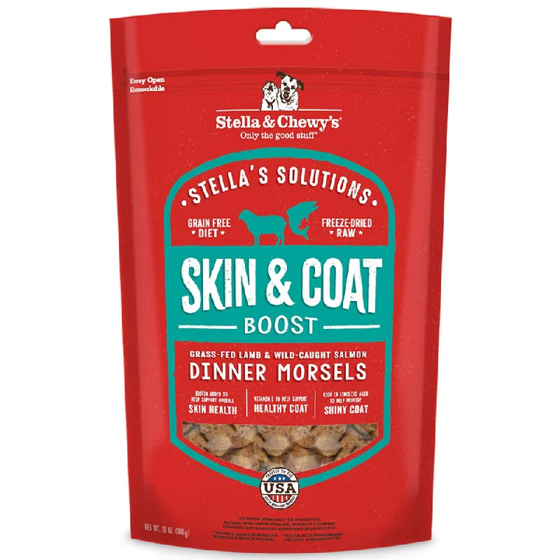 Stella & Chewy's Stella's Solutions Skin & Coat Boost Grass Fed Lamb & Wild Caught Salmon Dinner Morsels Freeze-Dried Raw Dog Food