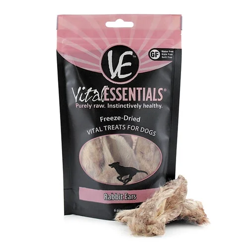 Vital Essentials Freeze Dried Rabbit Ears Treats for Dogs