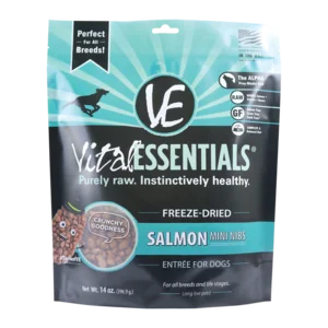 Vital Essentials Salmon Mini Nibs Freeze-Dried Grain Free Dog Food