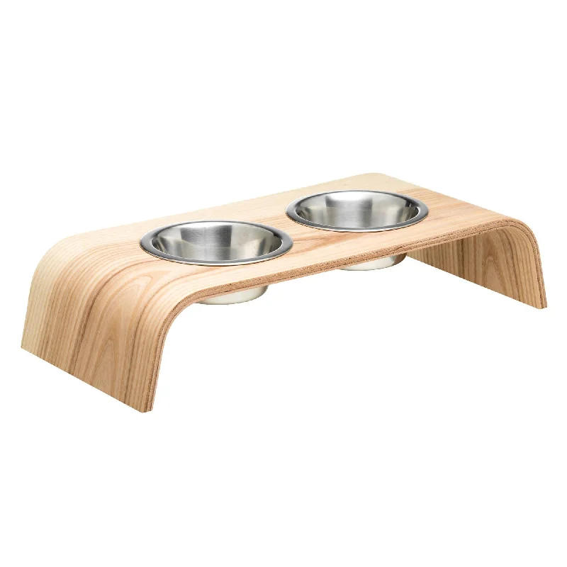 Valiai's Wooden Double Bowl Raised Stand