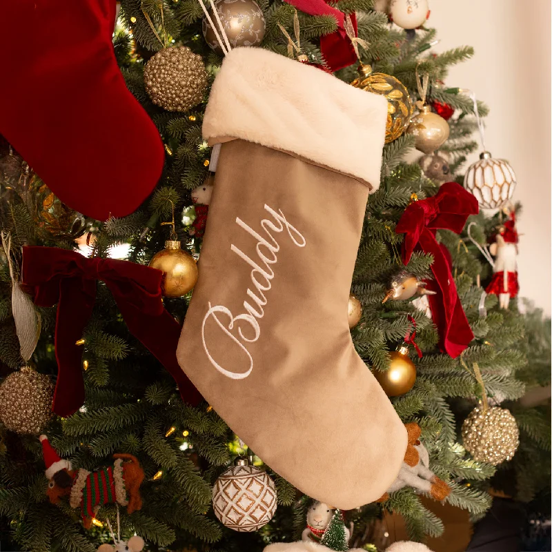 Christmas Stocking in Clay Velvet by Lords & Labradors