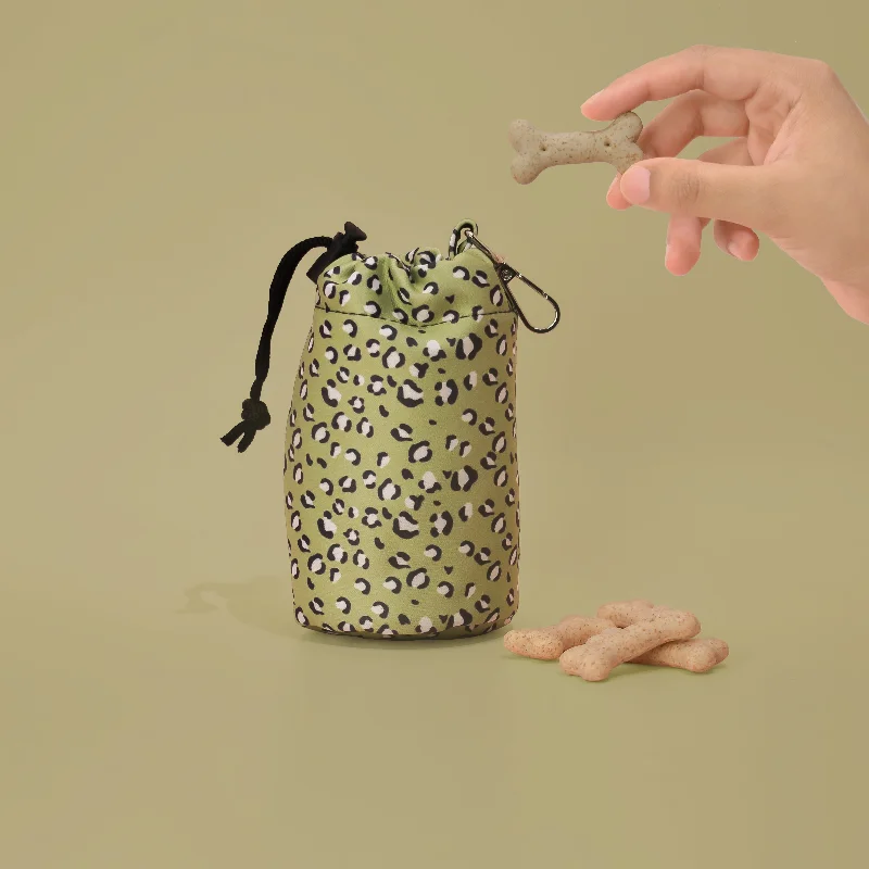 Drawstring Treat Pouch - Sage Leopard