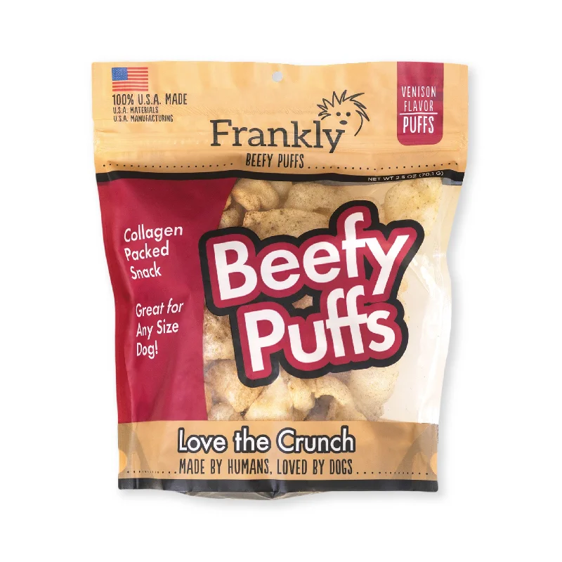 Frankly Pet Beefy Puffs Venison Dog Treats, 5oz