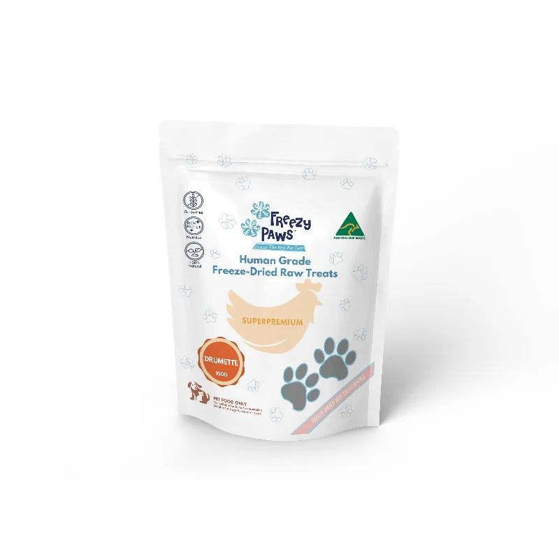 Freezy Paws Freeze Dried Chicken Drumstick Dog and Cat Treats 100g