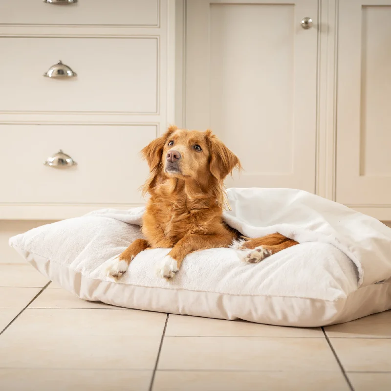 Sleepy Burrows Bed In Oyster Velvet by Lords & Labradors