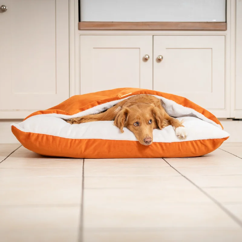 Sleepy Burrows Bed In Pumpkin Velvet by Lords & Labradors