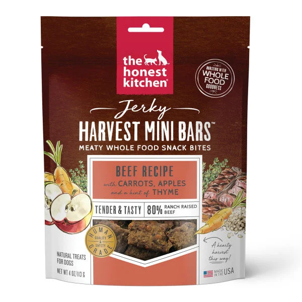 The Honest Kitchen Jerky Harvest Mini Bars Beef, Carrot & Apple Recipe Dog Treat, 4oz