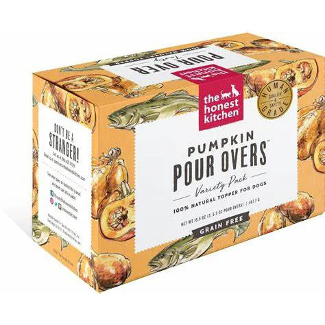 The Honest Kitchen Pumpkin Pour Overs Wet Food Topper For Dogs, Variety 3-Pack